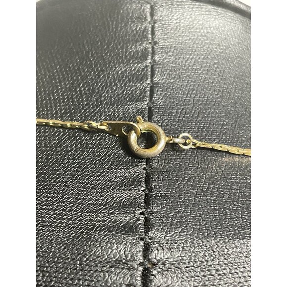 14" Gold Plated Necklace With Spring Ring Clasp - Picture 3 of 4